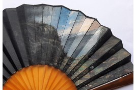 A valley in Switzerland, fan circa 1870-1900