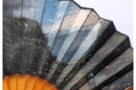 A valley in Switzerland, fan circa 1870-1900