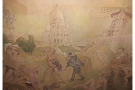 Mythic Montmartre, gouache by Aufrère, 20th century