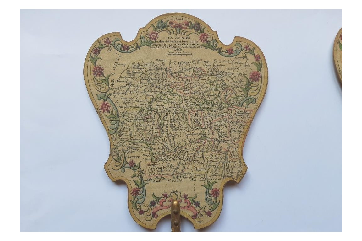 Suisse, Pologne et Pays-Bas. Écrans-cartes géographiques d'après De La Fosse, 1780