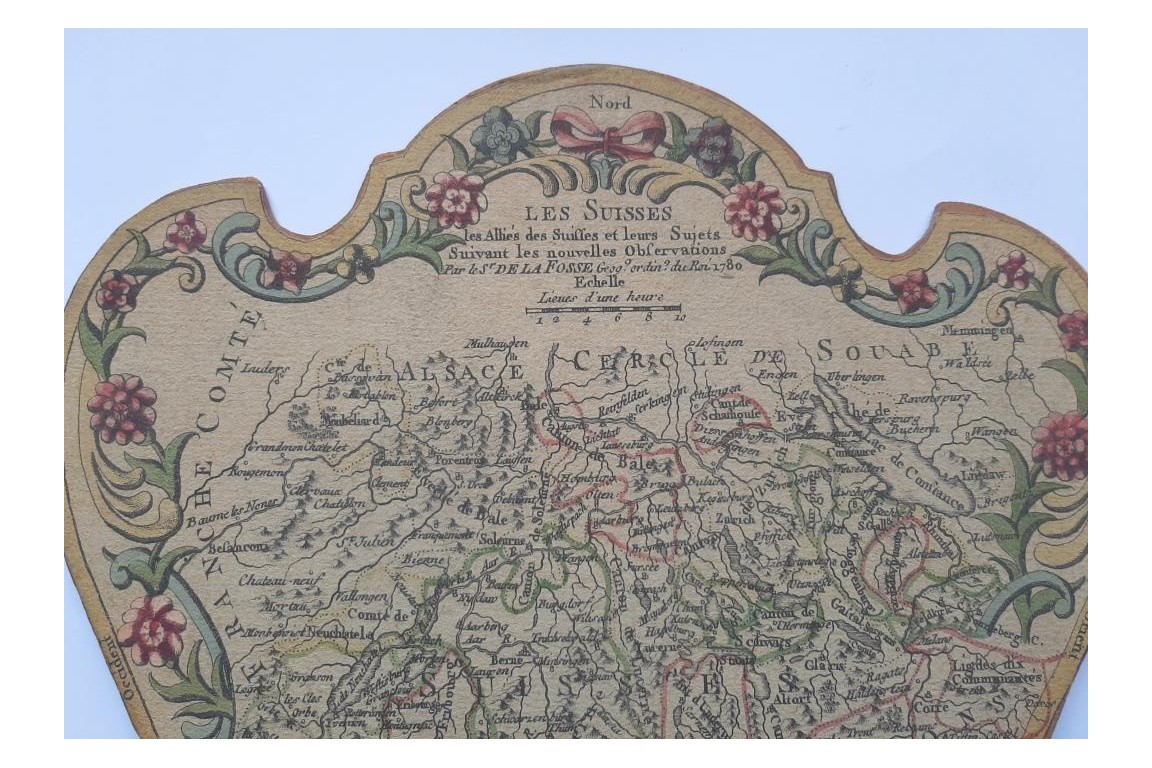 Suisse, Pologne et Pays-Bas. Écrans-cartes géographiques d'après De La Fosse, 1780