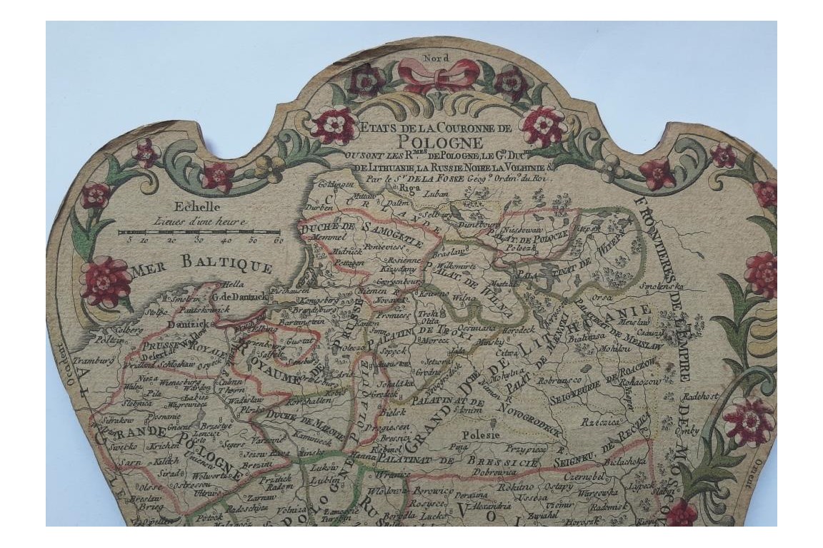 Suisse, Pologne et Pays-Bas. Écrans-cartes géographiques d'après De La Fosse, 1780