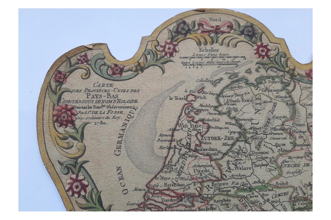 Suisse, Pologne et Pays-Bas. Écrans-cartes géographiques d'après De La Fosse, 1780