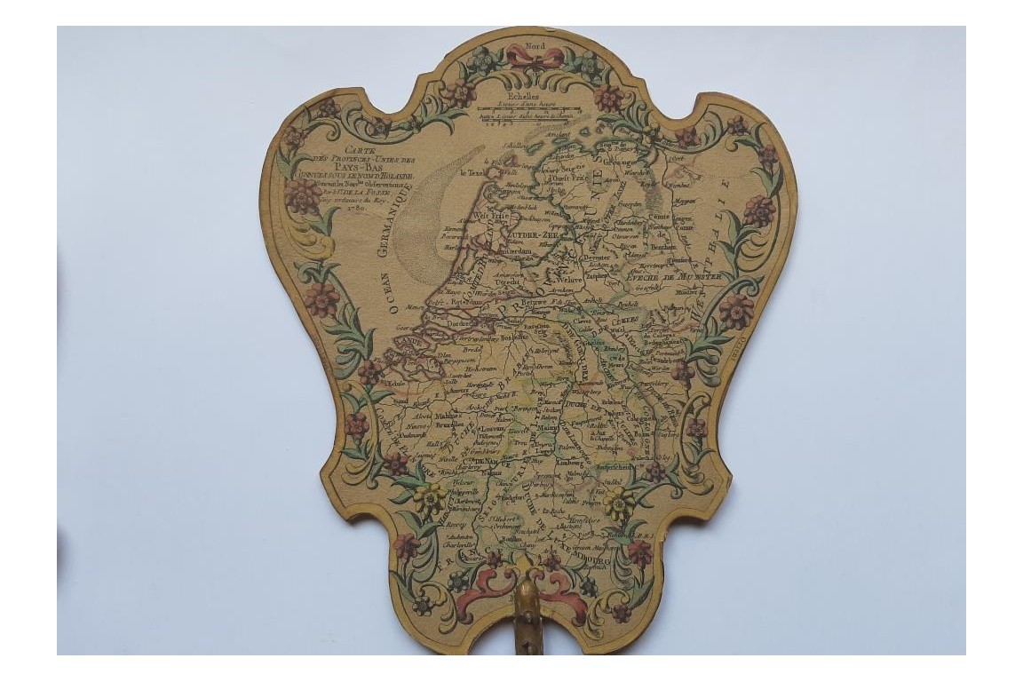 Switzerland, Poland and the Netherlands.  Geographical map fixed fans after De La Fosse, 1780