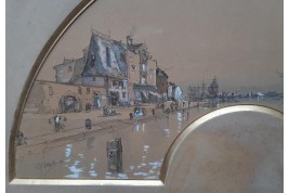 Venise, projet d'éventail par Marks, 1888