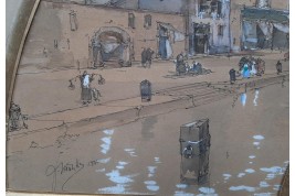 Venise, projet d'éventail par Marks, 1888