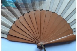 Washerwoman on the Normandy coast, fan circa 1900