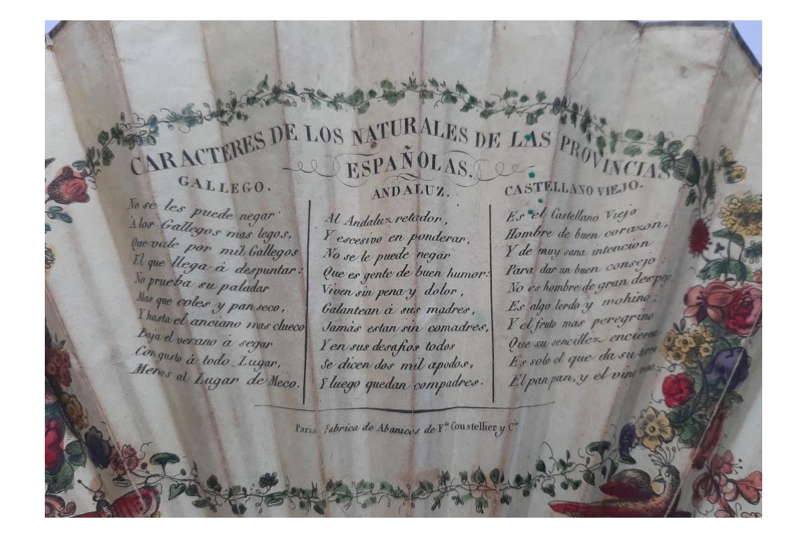 Caractères des Espagnols, éventail ethnologique d'après Antonio Rodriguez vers 1805-1810