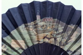 The meteorological observatory of Puy-de-Dome and the Temple of Mercury, fan circa 1880