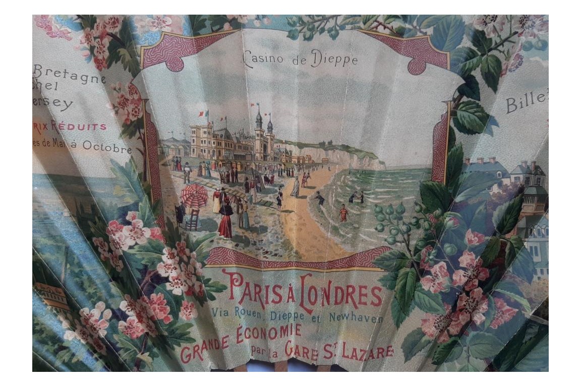 Chemins de Fer de l'Ouest : de Paris à Londres via Rouen, Dieppe et Newhaven. Éventail vers 1895