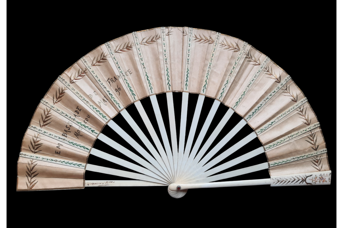 Souvenir from the French Embassy in Moscow, 1896. Fan by Kees