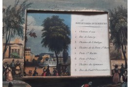 Promenade sur les Grands Boulevards à Paris, écran panorama vers 1820-30