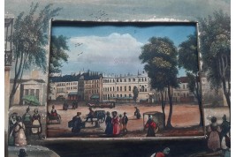 Promenade sur les Grands Boulevards à Paris, écran panorama vers 1820-30