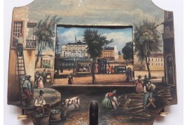 Promenade sur les Grands Boulevards à Paris, écran panorama vers 1820-30