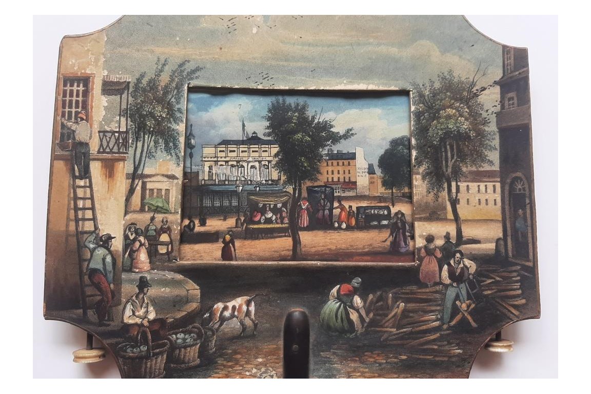 Promenade sur les Grands Boulevards à Paris, écran panorama vers 1820-30
