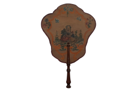 Turkish or Slave couple, fixed fan, 18th century