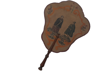 Turkish or Slave couple, fixed fan, 18th century