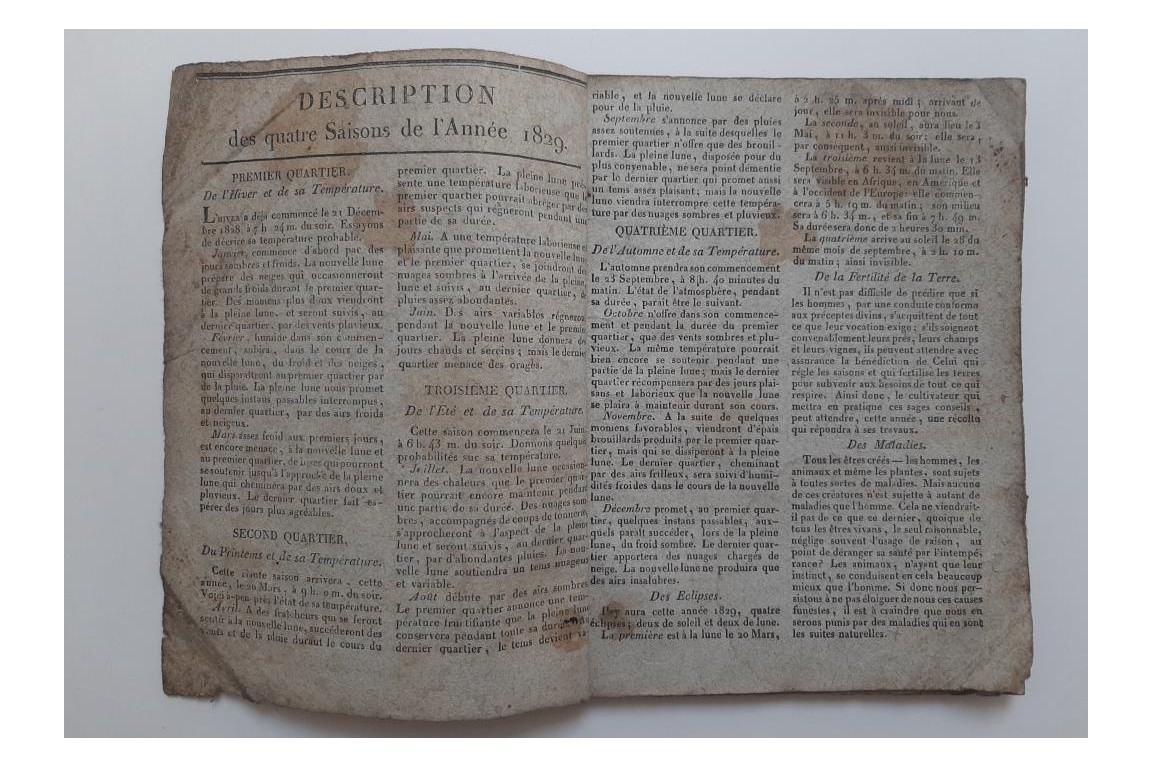 Almanac à la Giraffe, 1829