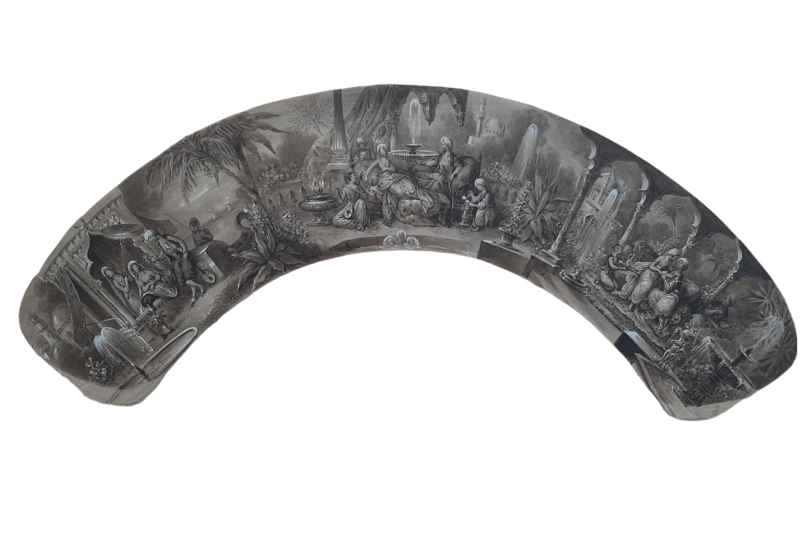 Turqueries amoureuses, projet d'éventail de Belleville, vers 1840-50