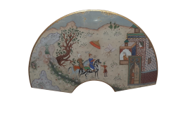 Hunting and seduction in Persia, fan leaves by Carlon, 1913