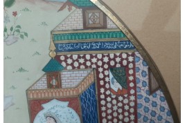 Chasse et séduction persane, feuilles d'éventail de Carlon 1913