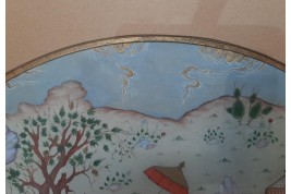 Hunting and seduction in Persia, fan leaves by Carlon, 1913