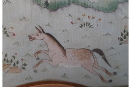 Chasse et séduction persane, feuilles d'éventail de Carlon 1913