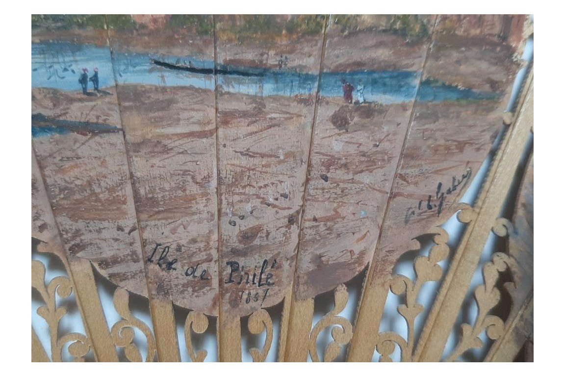 Memories of a trip to Egypt, fan, circa 1867
