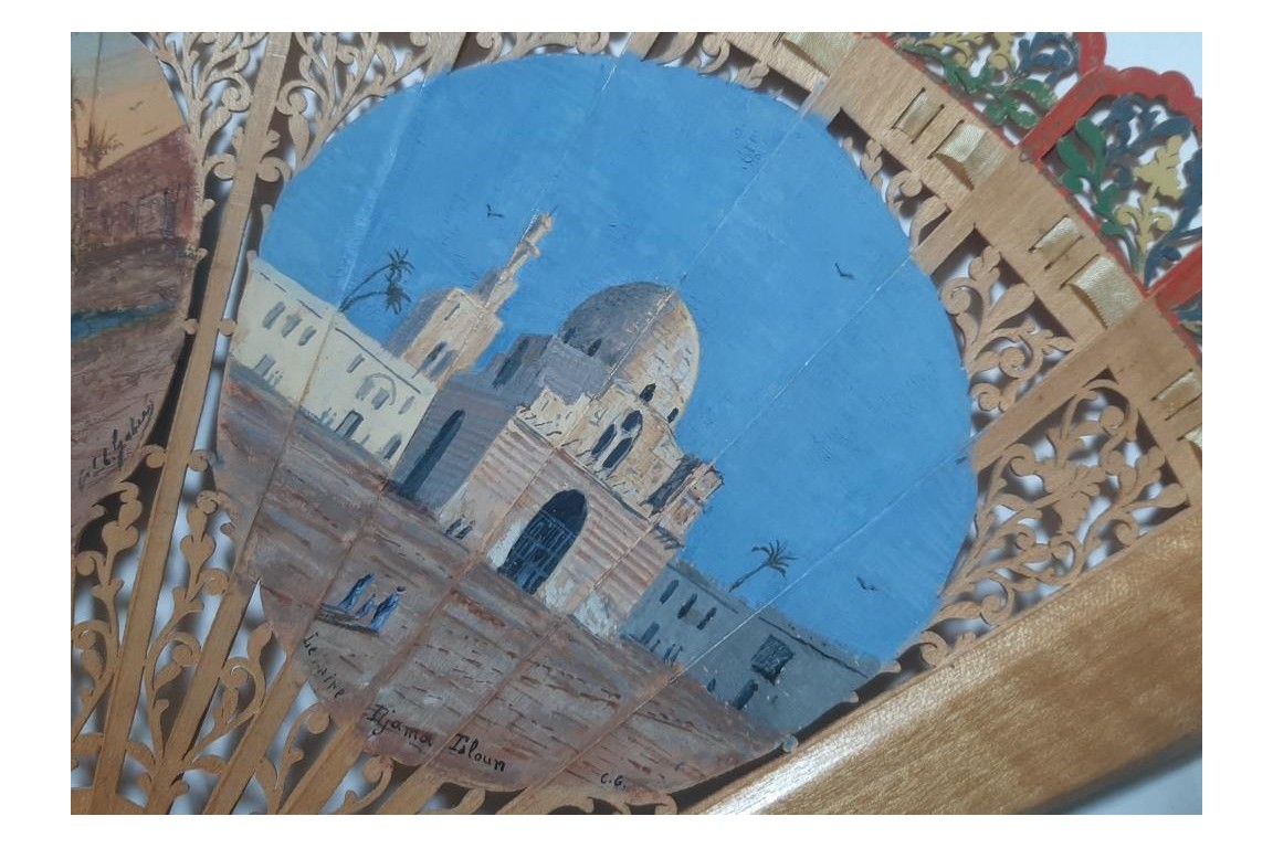 Memories of a trip to Egypt, fan, circa 1867
