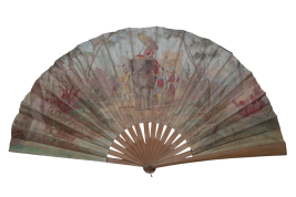 Nabab sur un éléphant, éventail vers 1895-1900