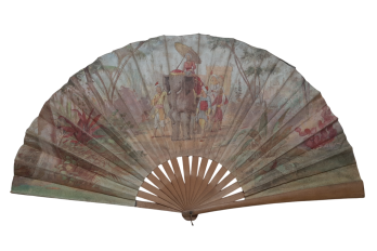 Nabab sur un éléphant, éventail vers 1895-1900