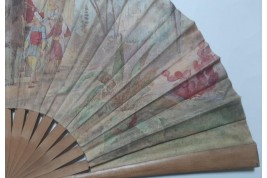 Nawab on an elephant, fan circa 1895-1900