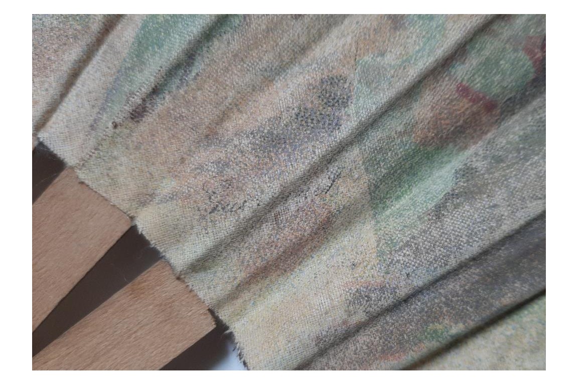 Nawab on an elephant, fan circa 1895-1900