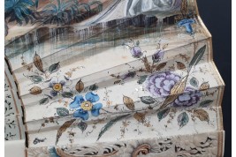 Exotismes en camaïeu, éventail vers 1740-50