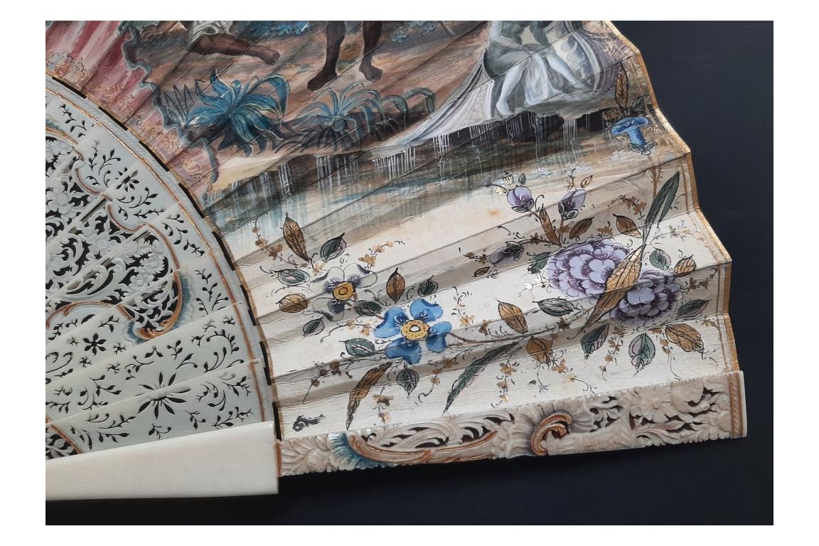 Exoticism in camaieu, fan circa 1740-50