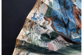 Exotismes en camaïeu, éventail vers 1740-50