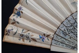 Exotismes en camaïeu, éventail vers 1740-50