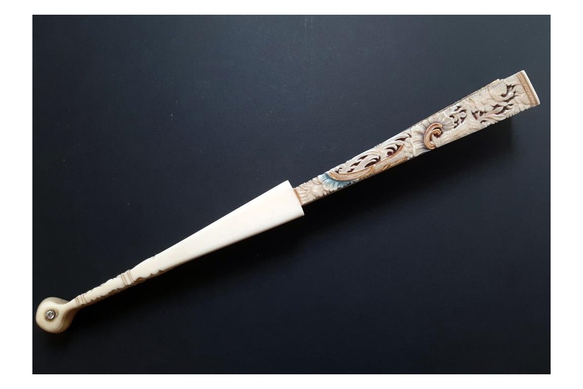 Exoticism in camaieu, fan circa 1740-50