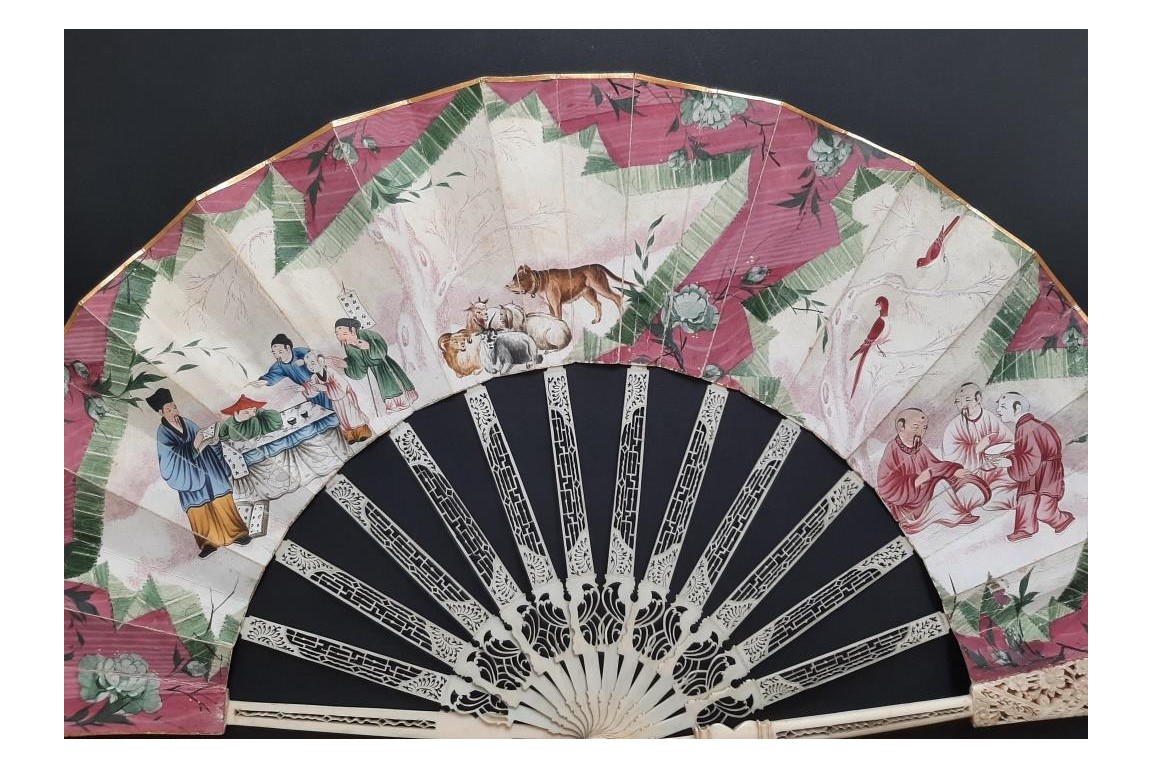 C'est lui ! Éventail Compagnie des Indes vers 1760-70