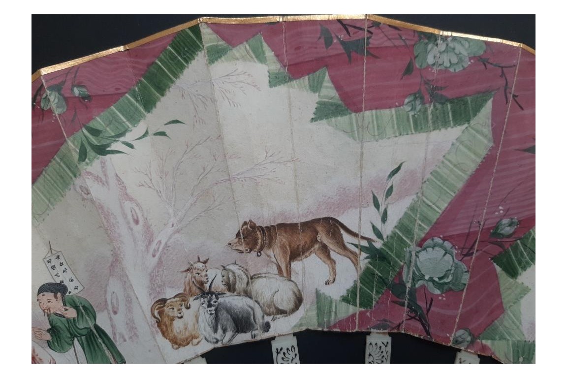 C'est lui ! Éventail Compagnie des Indes vers 1760-70