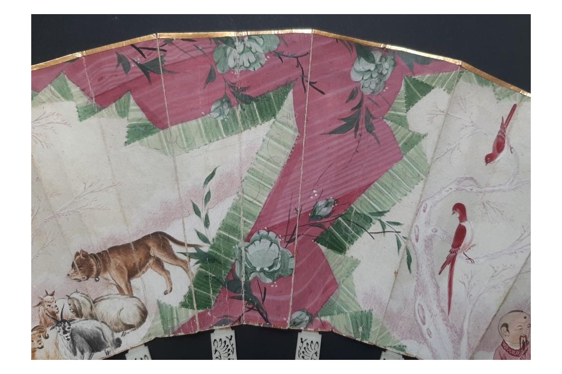 C'est lui ! Éventail Compagnie des Indes vers 1760-70