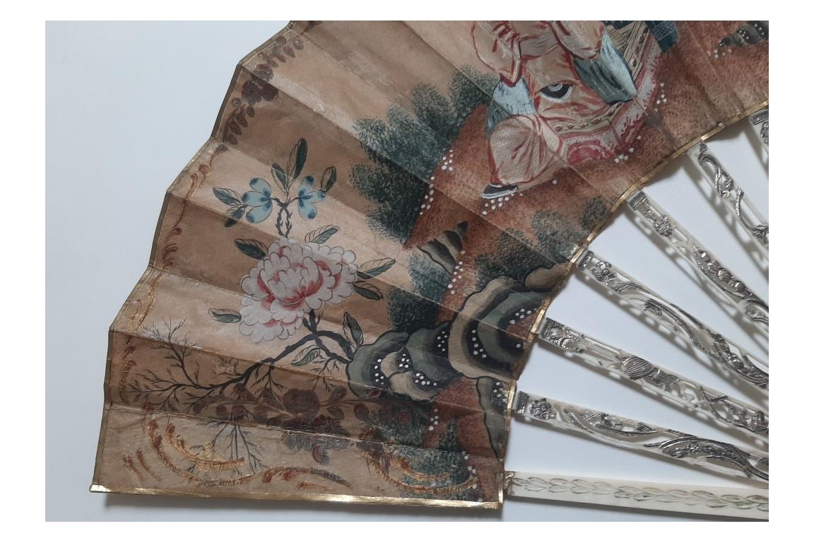 Conversation aux fenêtres, éventail vers 1760-80
