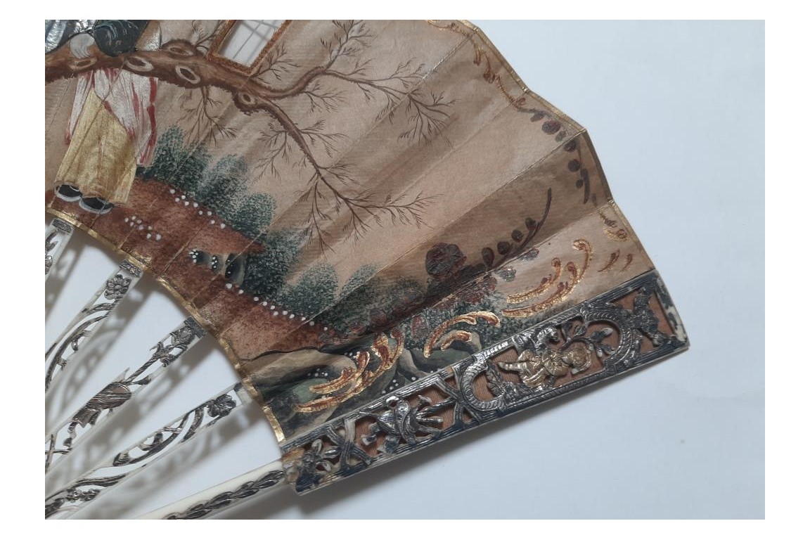 Conversation at the windows, fan circa 1760–80