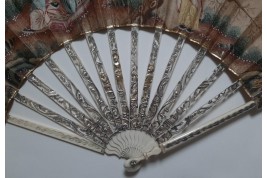 Conversation at the windows, fan circa 1760–80