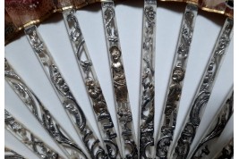 Conversation at the windows, fan circa 1760–80