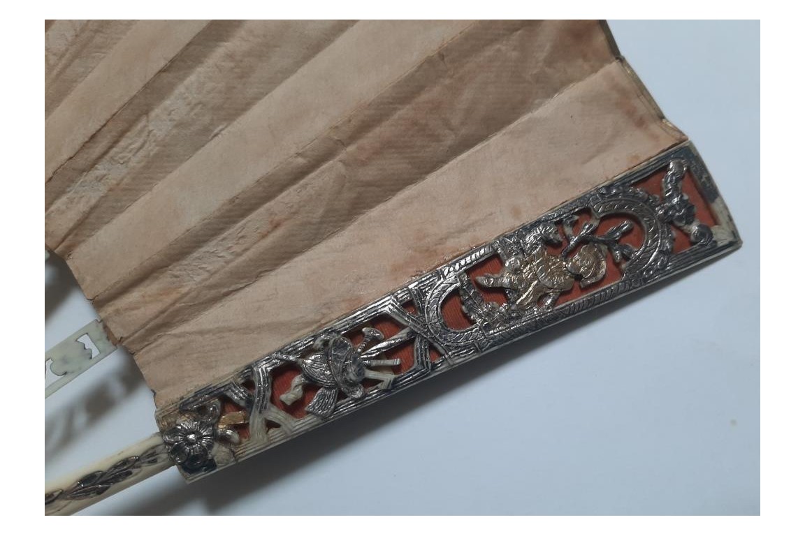 Conversation at the windows, fan circa 1760–80