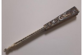Conversation aux fenêtres, éventail vers 1760-80