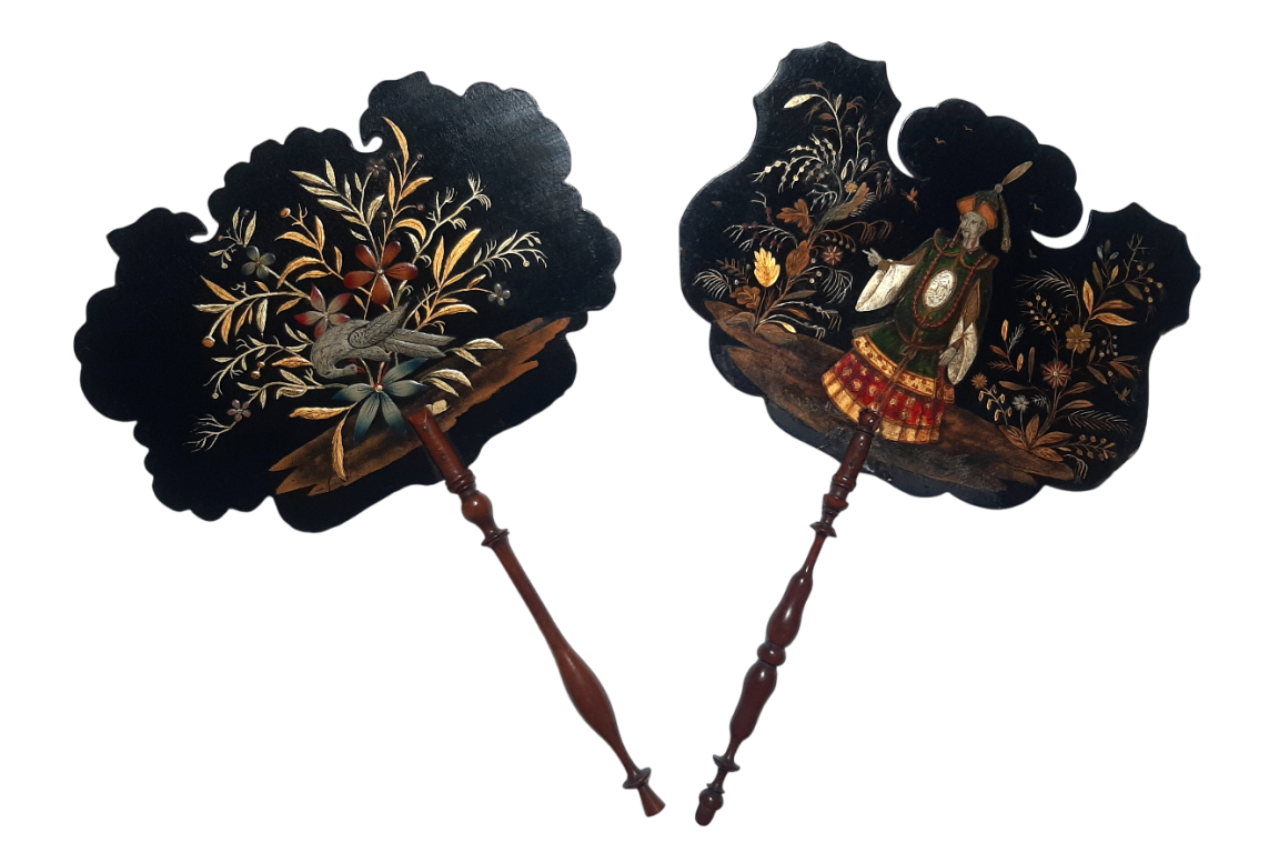 Souvenir de l'ambassade de Siam à Fontainebleau, écrans vers 1861