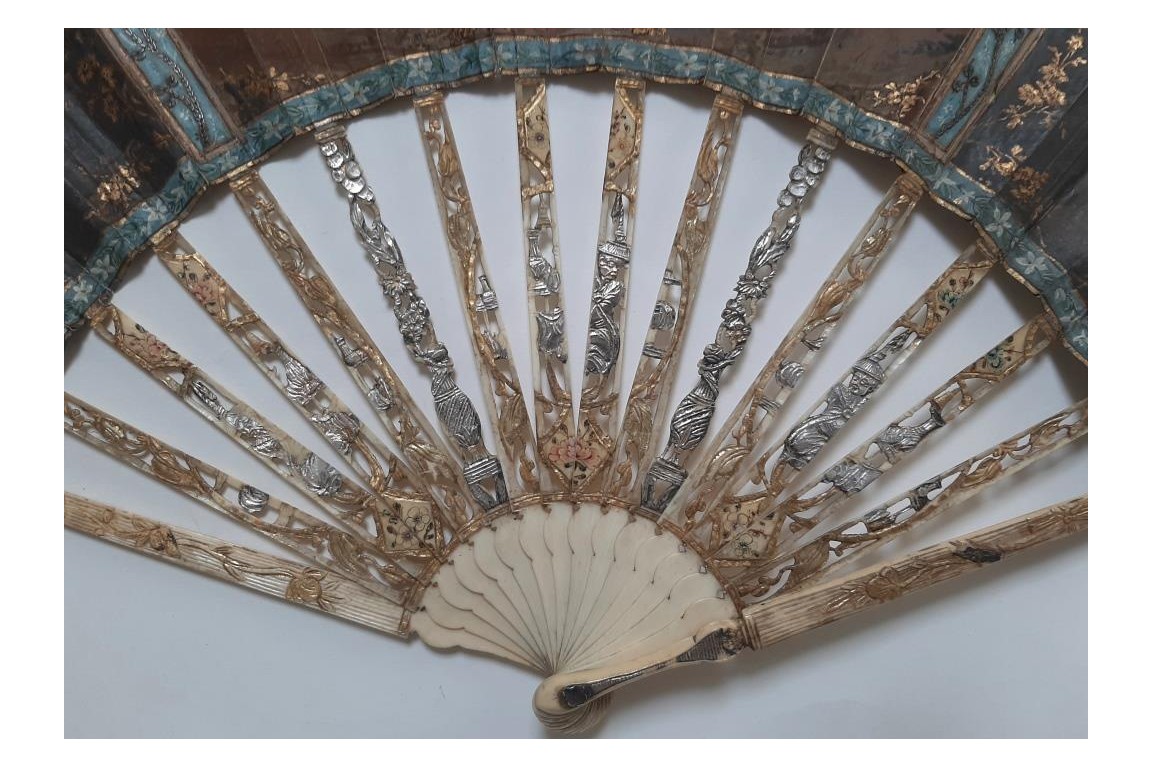 "A la turque" gallantry, 18th-century or pastiche fan