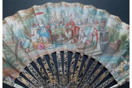 Turqueries at the garden, fan circa 1760-70